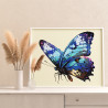 6 Голубая бабочка Насекомые Лето Природа Раскраска картина по номерам на холсте