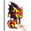1 Маленький неоновый дракон Животные Для мальчиков Для детей Мифология Раскраска картина по номерам на холсте