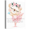 Медвежонок балерина с цветами и бабочкой Сute teddy bear Балет Танец Медведь Мишка Для детей Детские Для малышей Для девочек 60х