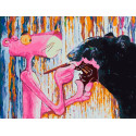  Розовая пантера красит чёрную Раскраска картина по номерам на холсте Белоснежка 1100-AS