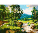 Лесной ручей Раскраска картина по номерам на холсте Белоснежка