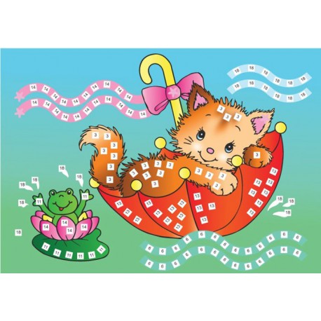 Котёнок Мозаика из стикеров Color Kit