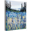 Синие люпины на поле Природа Пейзаж Цветы Лес Лето 80х100 Раскраска картина по номерам на холсте
