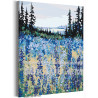 Синие люпины на поле Природа Пейзаж Цветы Лес Лето 80х100 Раскраска картина по номерам на холсте
