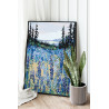  Синие люпины на поле Природа Пейзаж Цветы Лес Лето 80х100 Раскраска картина по номерам на холсте AAAA-NK593-80x100