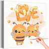 1 Влюбленные пчелы Коллекция Cute love Любовь Романтика Пара Для детей Детские Для девочек Для мальчиков Раскраска картина по но