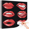  Красные губы Раскраска картина по номерам на холсте AAAA-C0066