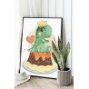 2 Зеленый динозаврик на торте Сute dinosaurs Праздник День рождения Для детей Детские Для девочек Для мальчиков Раскраска картин