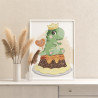 3 Зеленый динозаврик на торте Сute dinosaurs Праздник День рождения Для детей Детские Для девочек Для мальчиков Раскраска картин
