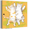 Коты на природе Животные Кошки Котята Пара Мем Яркая Для детей Детская 80х80 Раскраска картина по номерам на холсте