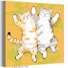 Коты на природе Животные Кошки Котята Пара Мем Яркая Для детей Детская 100х100 Раскраска картина по номерам на холсте