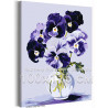 Букет с яркими анютиными глазками Натюрморт Цветы в вазе Интерьерная Фиолетовая 100х125 Раскраска картина по номерам на холсте