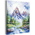 Природа и горы Пейзаж Лес Река Лето Альпы Вода Интерьерная 80х100 Раскраска картина по номерам на холсте