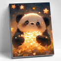  Звёздная панда Раскраска картина по номерам на цветном холсте Molly KK0872