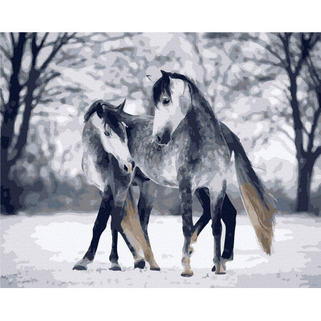  Лошади Раскраска картина по номерам на холсте ZX 24263