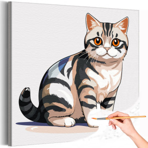 1 Толстый британский кот Животные Котята Кошки Для детей Детская Для мальчика Для девочки Легкая Раскраска картина по номерам на