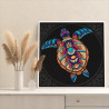 3 Морская черепаха с узорами Животные Яркая Интерьерная Коллекция дудлинг 40х40 Раскраска картина по номерам на холсте