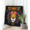 2 Яркий геометрический лев Животные Хищники Африка Для детей Раскраска картина по номерам на холсте