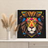 3 Яркий геометрический лев Животные Хищники Африка Для детей Раскраска картина по номерам на холсте