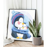 2 Мама пингвин с малышом в шарфе Коллекция Cute animals Зима Животные Птицы Для детей Детские Для девочек Для мальчиков Раскраск