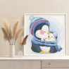 3 Мама пингвин с малышом в шарфе Коллекция Cute animals Зима Животные Птицы Для детей Детские Для девочек Для мальчиков Раскраск