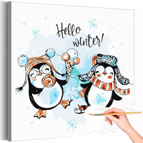 1 Пара веселых пингвинов Коллекция Сute penguin Животные Рождество Новый год Дети Для детей Детские Для девочек Для мальчиков Зи