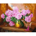 Розовые пионы Раскраска картина по номерам на холсте Color Kit