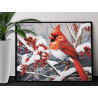  Кардинал на дереве с ягодами Птицы Зима Природа Интерьерная Раскраска картина по номерам на холсте AAAA-NK617