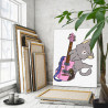 3 Котик и гитара Животные Кошки Коты Котята Музыка Для Детей Детская Для мальчика Для девочек Смешная 60х80 Раскраска картина по