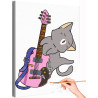 1 Котик и гитара Животные Кошки Коты Котята Музыка Для Детей Детская Для мальчика Для девочек Смешная Раскраска картина по номер