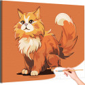 Пушистый рыжий кот Животные Котята Кошки Для детей Детская Для мальчика Для девочки Легкая Раскраска картина по номерам на холсте