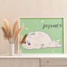 3 Довольный морской котик Животные Зима Детская Для детей Для мальчиков Для девочек Легкая Раскраска картина по номерам на холст