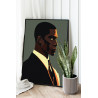 2 Африканец в костюме Портрет Люди Мужчина Простая Минимализм Интерьерная Стильная Раскраска картина по номерам на холсте