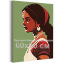 Молодая индийская девушка Портрет Лицо Арт Люди 60х80 Раскраска картина по номерам на холсте