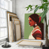 3 Молодая индийская девушка Портрет Лицо Арт Люди 60х80 Раскраска картина по номерам на холсте