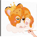 1 Леопард спящий на облаке Коллекция Cute animals Животные Для детей Детские Для девочек Для мальчиков Раскраска картина по номе