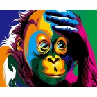 Радужная шимпанзе Раскраска картина по номерам на холсте