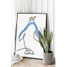 2 Пингвин Коллекция Line Абстракция Животные Птицы Интерьерная 75х100 Раскраска картина по номерам на холсте