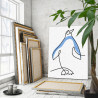 3 Пингвин Коллекция Line Абстракция Животные Птицы Интерьерная 75х100 Раскраска картина по номерам на холсте
