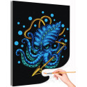 1 Синий Кракен с гарпуном Животные Мифология Осьминог Раскраска картина по номерам на холсте