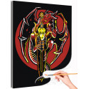 1 Красный дракон с мечом Мифология Животные Для детей Для мальчиков Раскраска картина по номерам на холсте