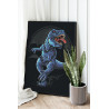 2 Бегущий динозавр рекс Животные Для мальчиков 100х125 Раскраска картина по номерам на холсте
