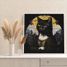3 Мона Лиза черная кошка Животные Коты Мем Классика Раскраска картина по номерам на холсте
