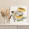 3 Японские пельмени Коллекция Line Еда Для кухни Интерьерная Раскраска картина по номерам на холсте