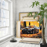  Черная ауди Машина Audi Autumn Автомобиль Стильная Для мужчин Интерьерная Осень Раскраска картина по номерам на холсте AAAA-ST0
