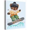 Мишка на сноуборде Животные Медведь Фильмы Зима Спорт Для детской 80х100 Раскраска картина по номерам на холсте