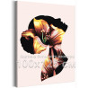 Портрет девушки и цветок лилии Люди Женщина Абстракция Интерьерная 100х125 Раскраска картина по номерам на холсте
