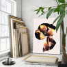3 Портрет девушки и цветок лилии Люди Женщина Абстракция Интерьерная 100х125 Раскраска картина по номерам на холсте