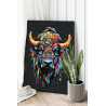 2 Яркий красочный бык Животные Абстракция Для мужчин 80х100 Раскраска картина по номерам на холсте