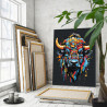 3 Яркий красочный бык Животные Абстракция Для мужчин 80х100 Раскраска картина по номерам на холсте
